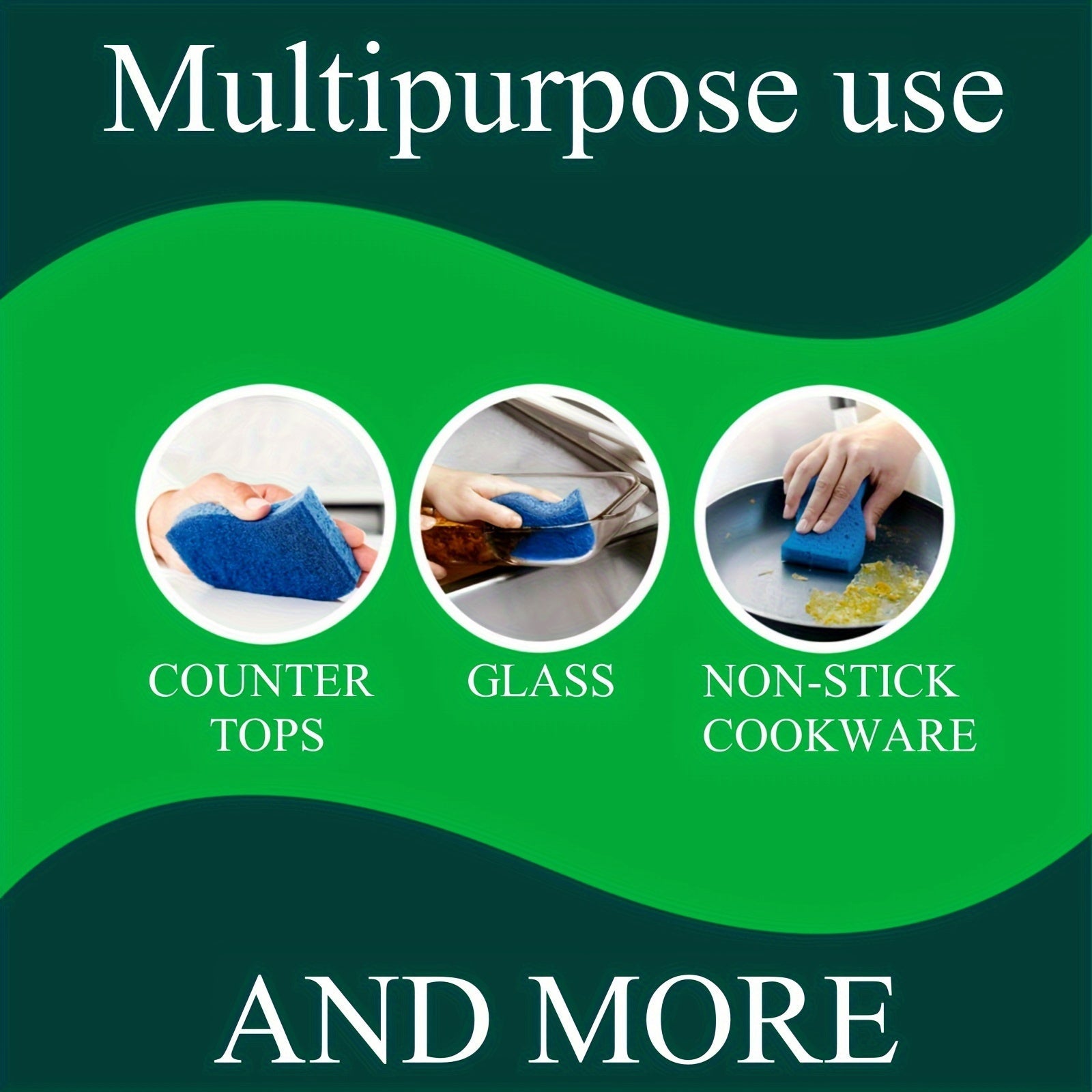 Tovoq va tozalash uchun 4, 6 yoki 12 ta Multipack Scrubbing Sponges, ikki tomonlama, chizilmasiz