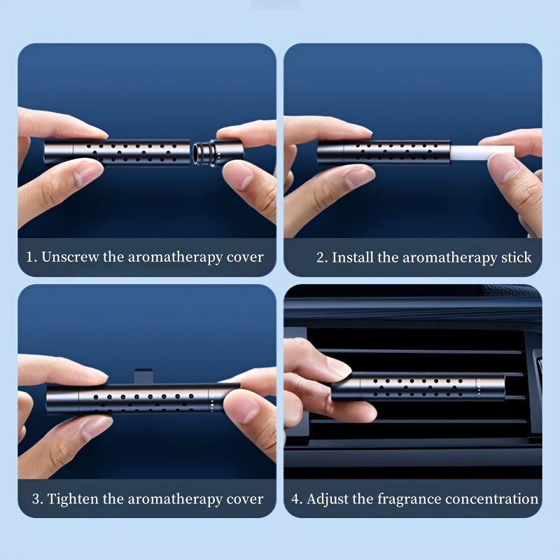 6 шт. автомобильных освежителей воздуха для вентиляционных зажимов, металлический диффузор с 5 запасками, длительный аромат