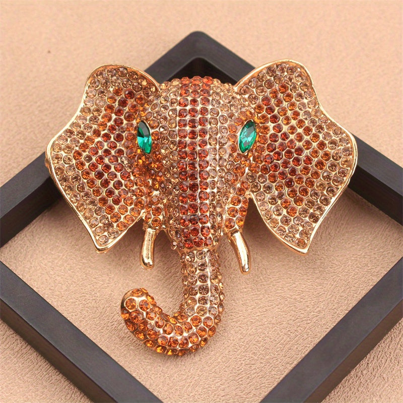 Elegant Rhinestone Elephant Brooch Pin Irregular Shaped Jewelry for Clothing Bags Hats
