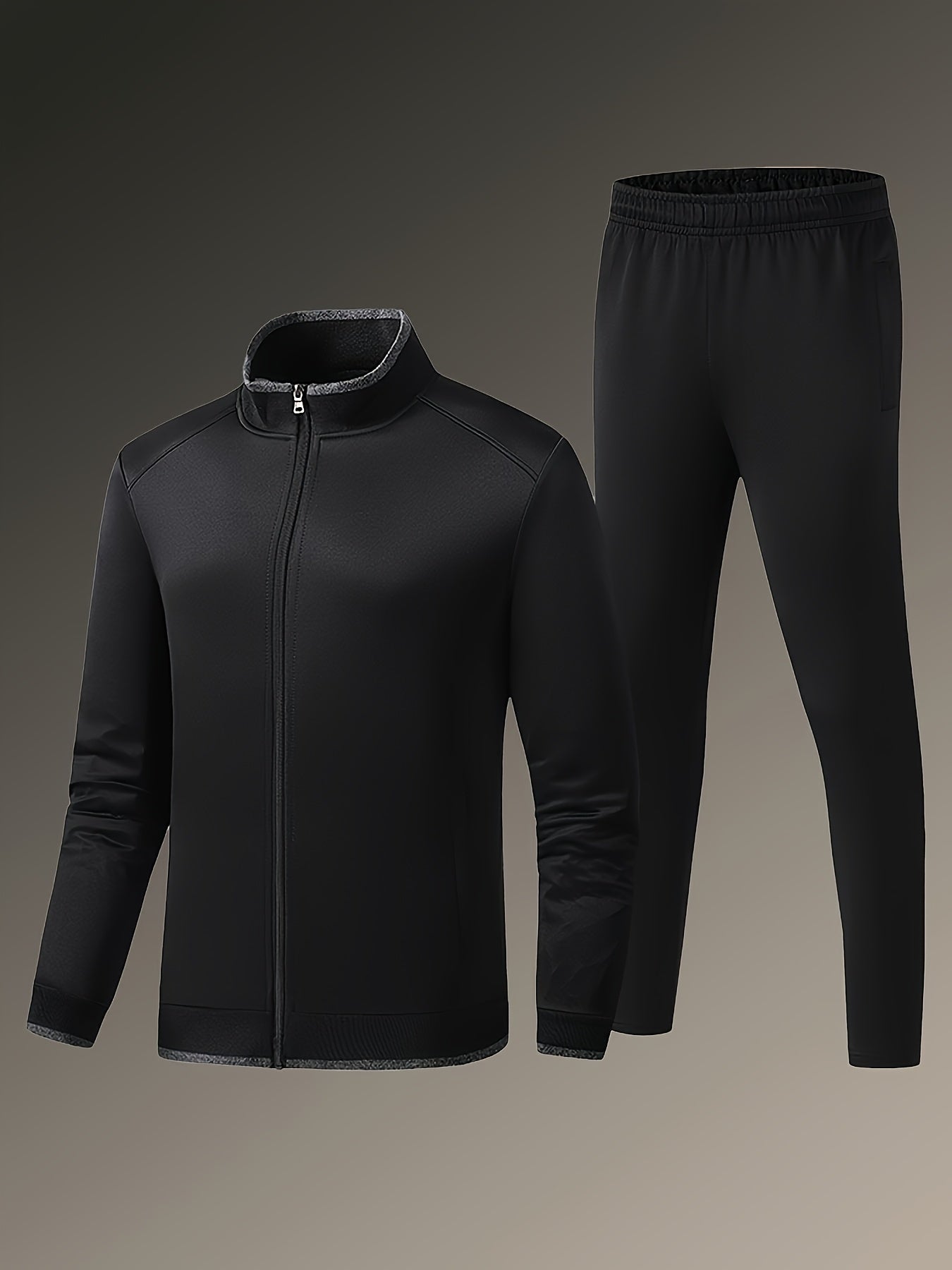 Мужской весенний спортивный костюм с длинным рукавом, стойка-воротник, открытая грудь, повседневный осенний стиль для средних лет пап