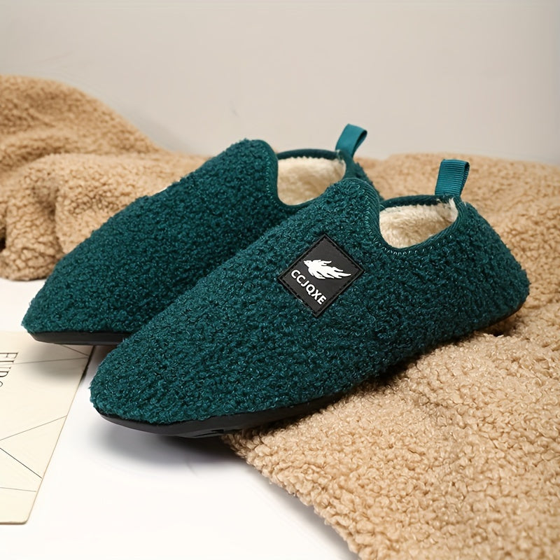 Women's Fleece-Lined Indoor Slippers Warm Plush Home Shoes