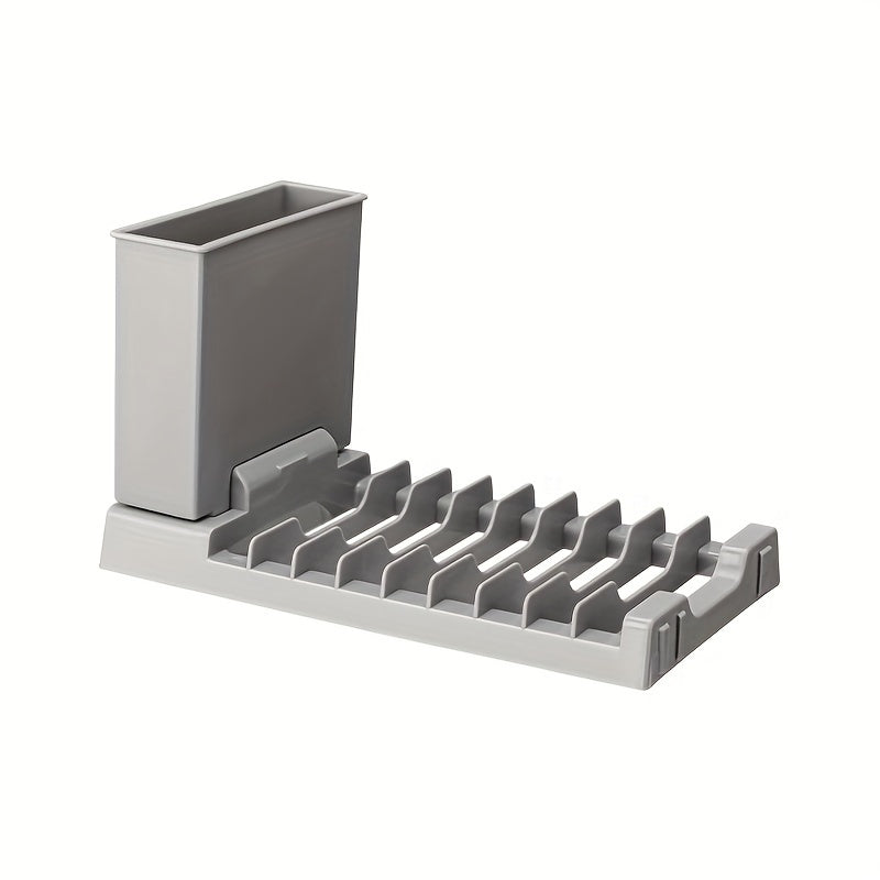 Bir qismli plastmassa oshxona idishlar uchun qattiq qopqog'i va suv tomchilash uchun idishlar qutisi bilan