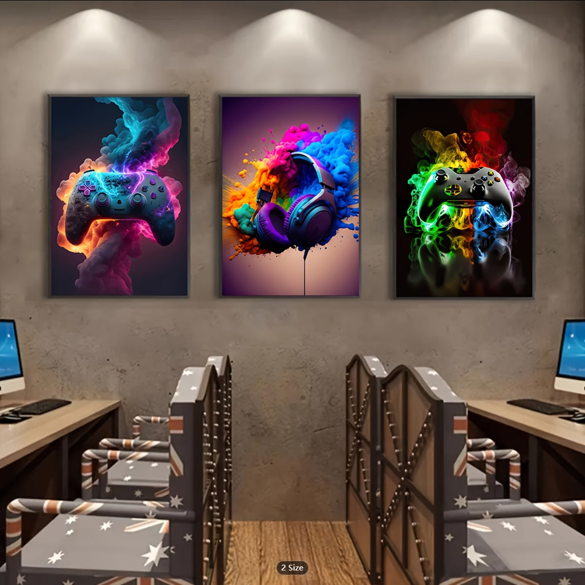 Постеры на холсте с изображением игрового контроллера для украшения гостиной или веранды