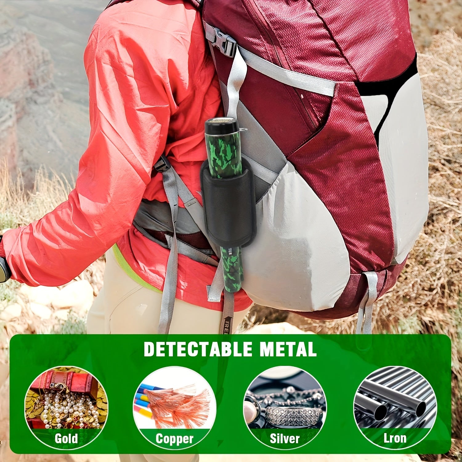 Ручной металлоискатель-детектор с 360° поиском, высокой чувствительностью для монет, украшений и сокровищ