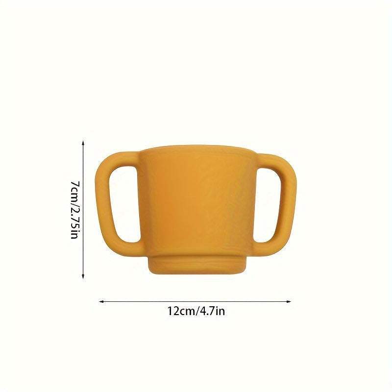 Силиконный обучающий стакан для детей с сертификатом пищевого качества, идеально подходит для детского питания или воды, две ручки для удобного захвата, без BPA