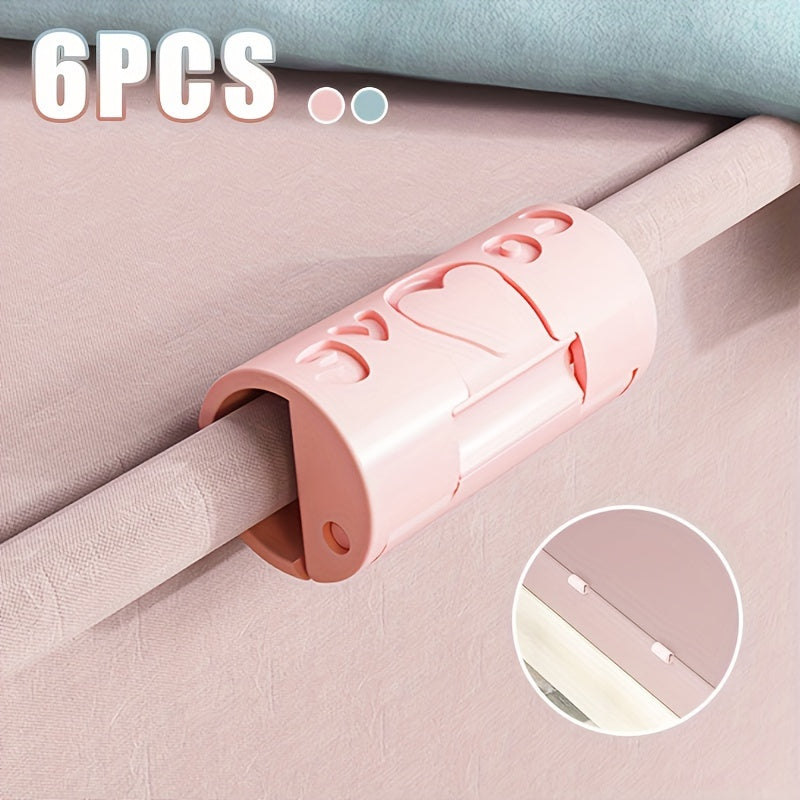 Set of 6 Pink Bed Sheet Clips Non-Slip Quilt Corner Fasteners Bedding Securement