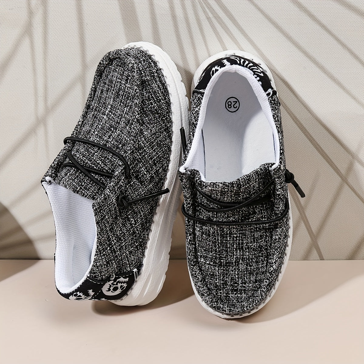 Yigitlar uchun Slip-On Loaferlar, kundalik, nafas oladigan, engil, barcha mavsumlar uchun mato EVA poyabzal