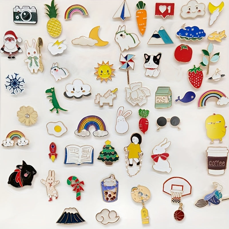 Juego de 10 o 20 encantadores pins de esmalte, broches de aleación, joyería para ropa y sombreros