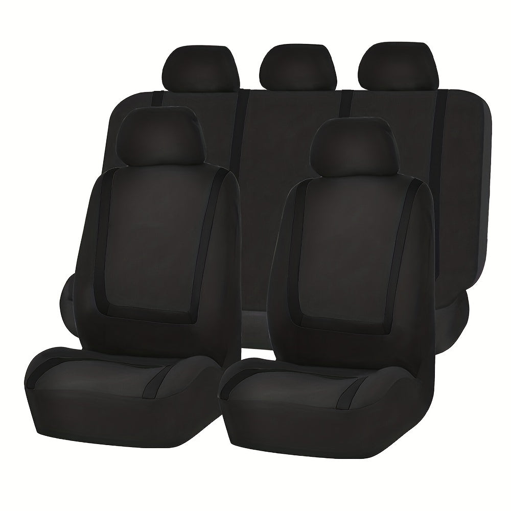 Universal 5-Seat Car Seat Cover Set Soft Breathable Polyester
