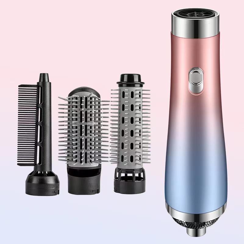 Multi-Function Electric Hair Dryer with Hot Air Comb Curling Rod and Straightening Comb