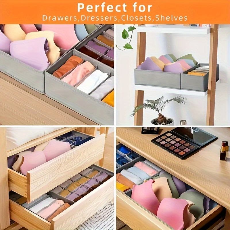 Set of 4 Foldable Storage Boxes for Socks Bras Underwear Ties Belts Scarves