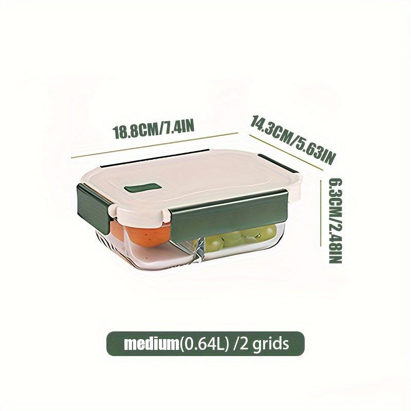 Borosilicate Glass Lunch Box with Snap Lid Microwave Safe Leak-Proof Meal Prep Container