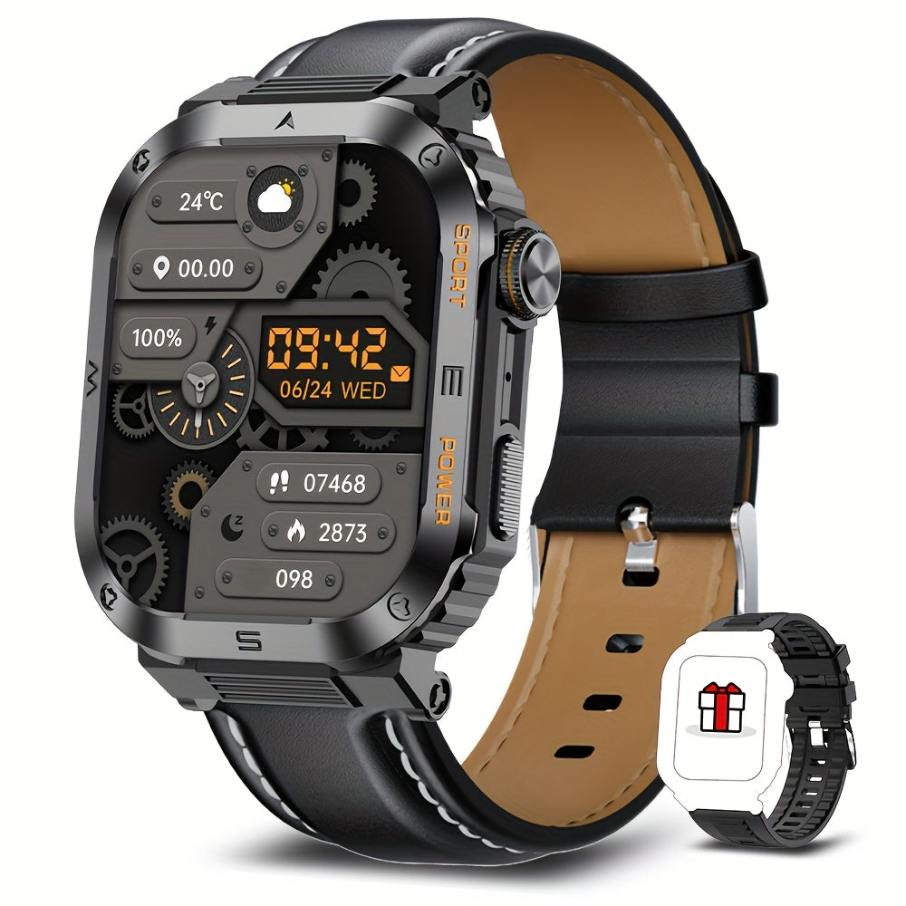 Yangi moda yuqori sifatli erkaklar uchun aqlli soat, simsiz qo'ng'iroq qilish, AI ovozli yordamchi, IP68 darajasi, metall ramka va sport imkoniyatlari bilan.