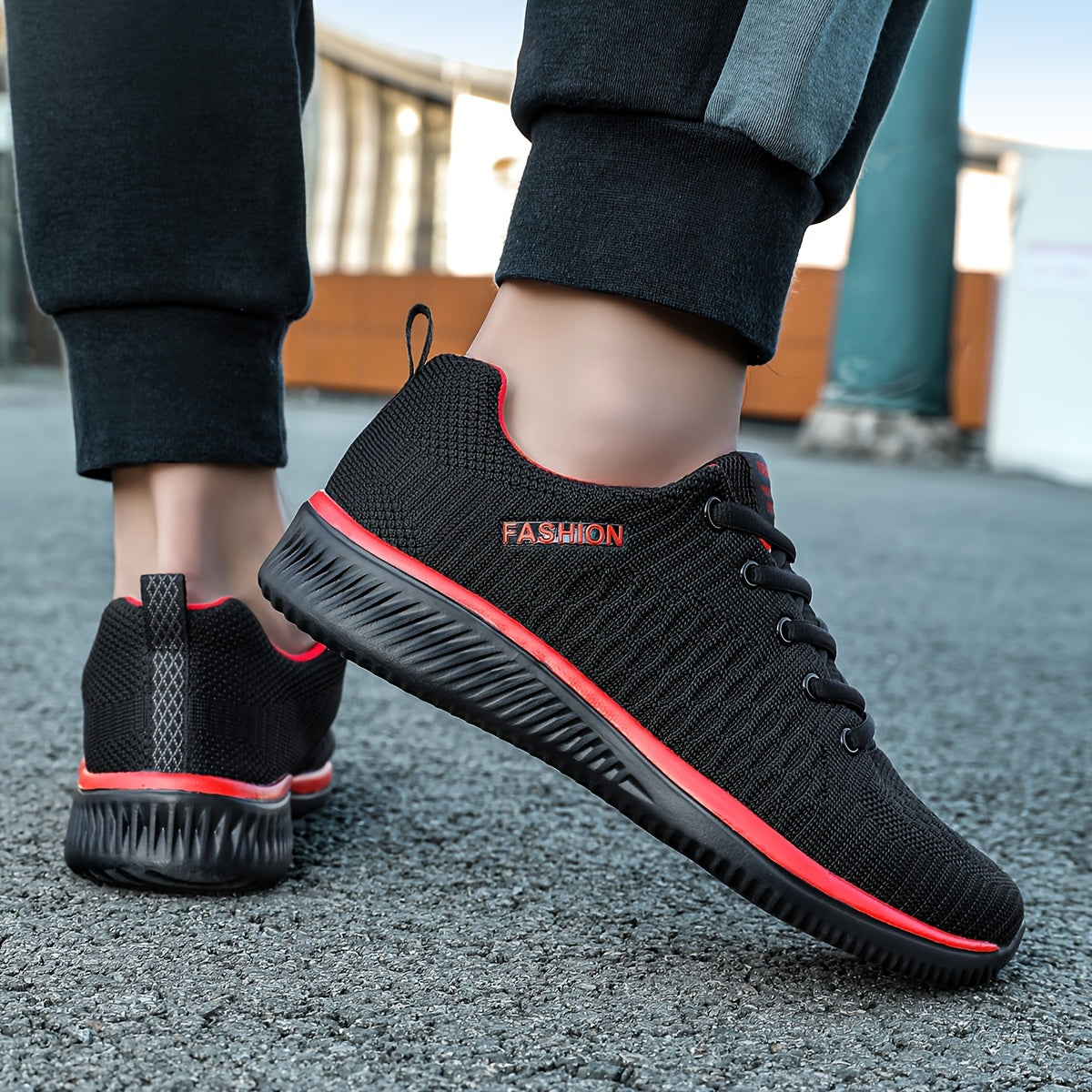 Unisex Mesh Sneakers Lightweight Breathable Lace-Up Athletic Shoes