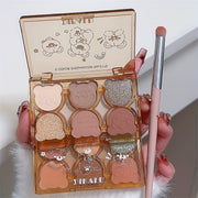 Paleta de sombras de ojos de 6 colores para mujer tonos tierra nude mate y con brillo compacto