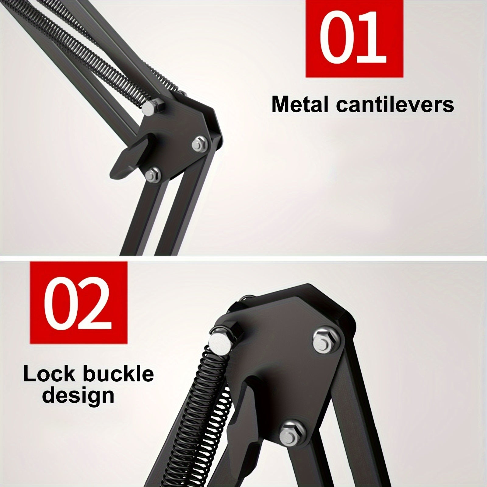 Soporte ajustable para tableta y teléfono en cuello de cisne de acero al carbono, rotación de 360°, resistente al agua, para cama, negro