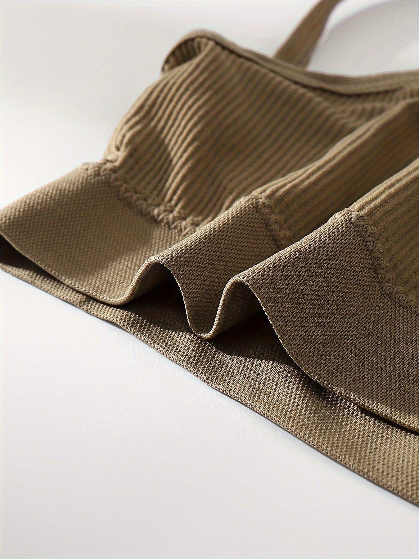 Wireless Bras for Women Solid Ribbed Breathable Stretchy Lingerie Underwear