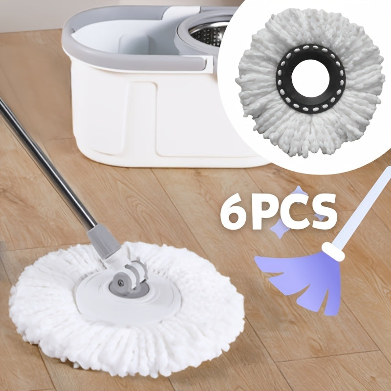 Microfiber Spin Mop Heads Replacement for Hardwood Kitchen Bathroom Floors 6-Pack