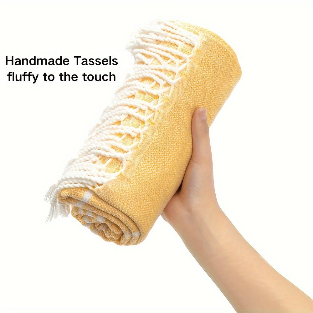 SHENGPENG Zamonaviy Chiziqli Plyaj Sochiq: 1 dona, 90.17x180.34 sm, 50% Paxta 50% Polyester, To'qilgan, Rangga chidamli, Tez quriydigan, Yengil, Qumga chidamli, Singdiruvchi, Qirralari bezatilgan Spa va Sayohat Sochiqi uchun Thanksgiving