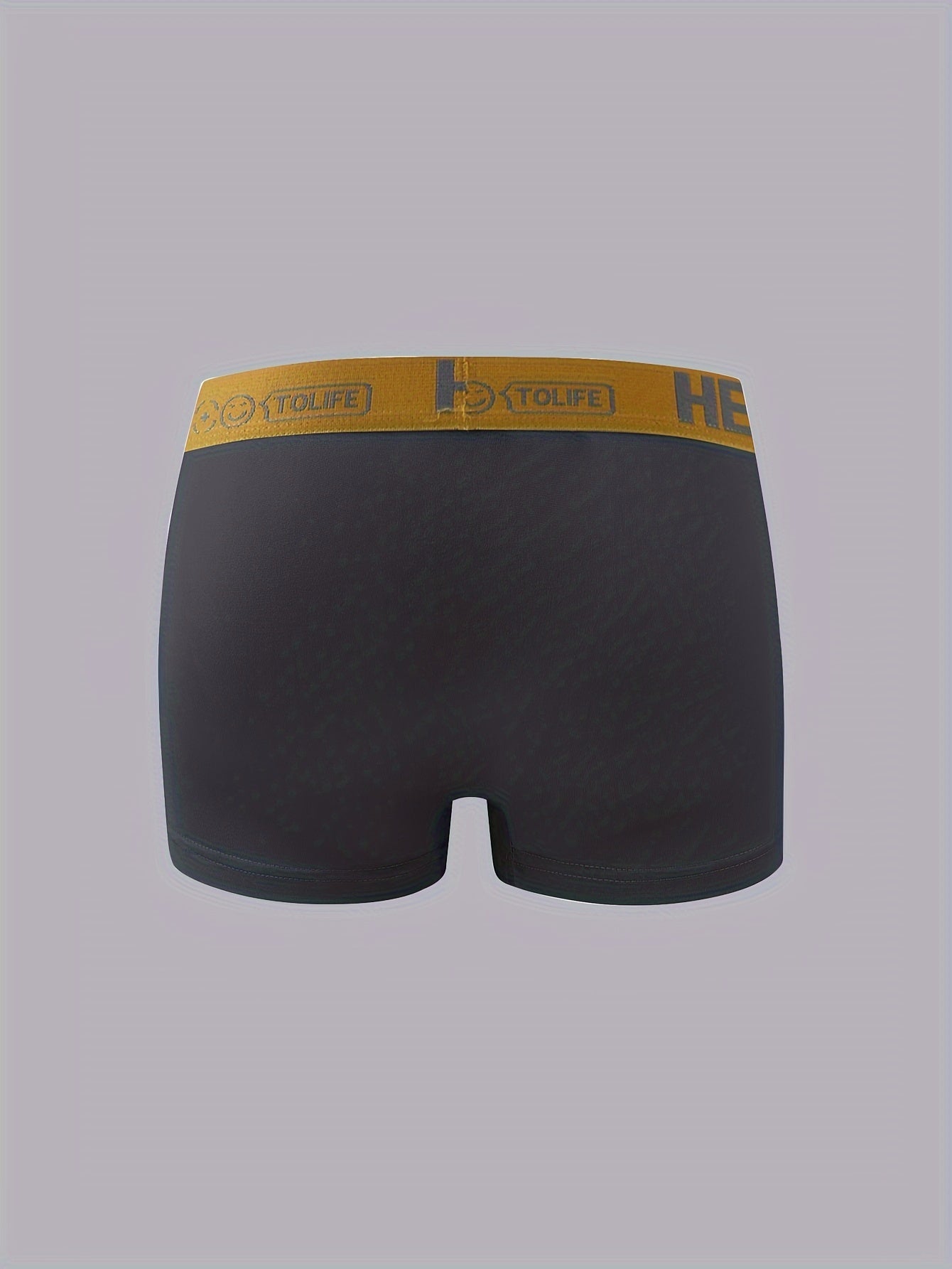 Men's Breathable Polyester Knit Boxer Briefs 4-Pack Quick-Dry Casual Solid