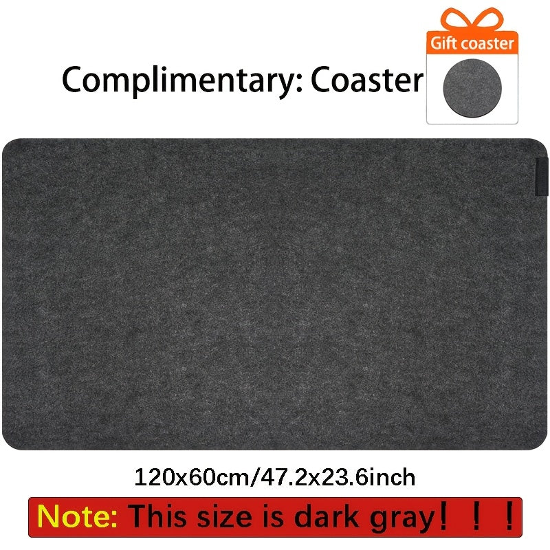 Large Washable Felt Gaming Mouse Pad Non-Slip Rubber Base for Keyboard Laptop Office