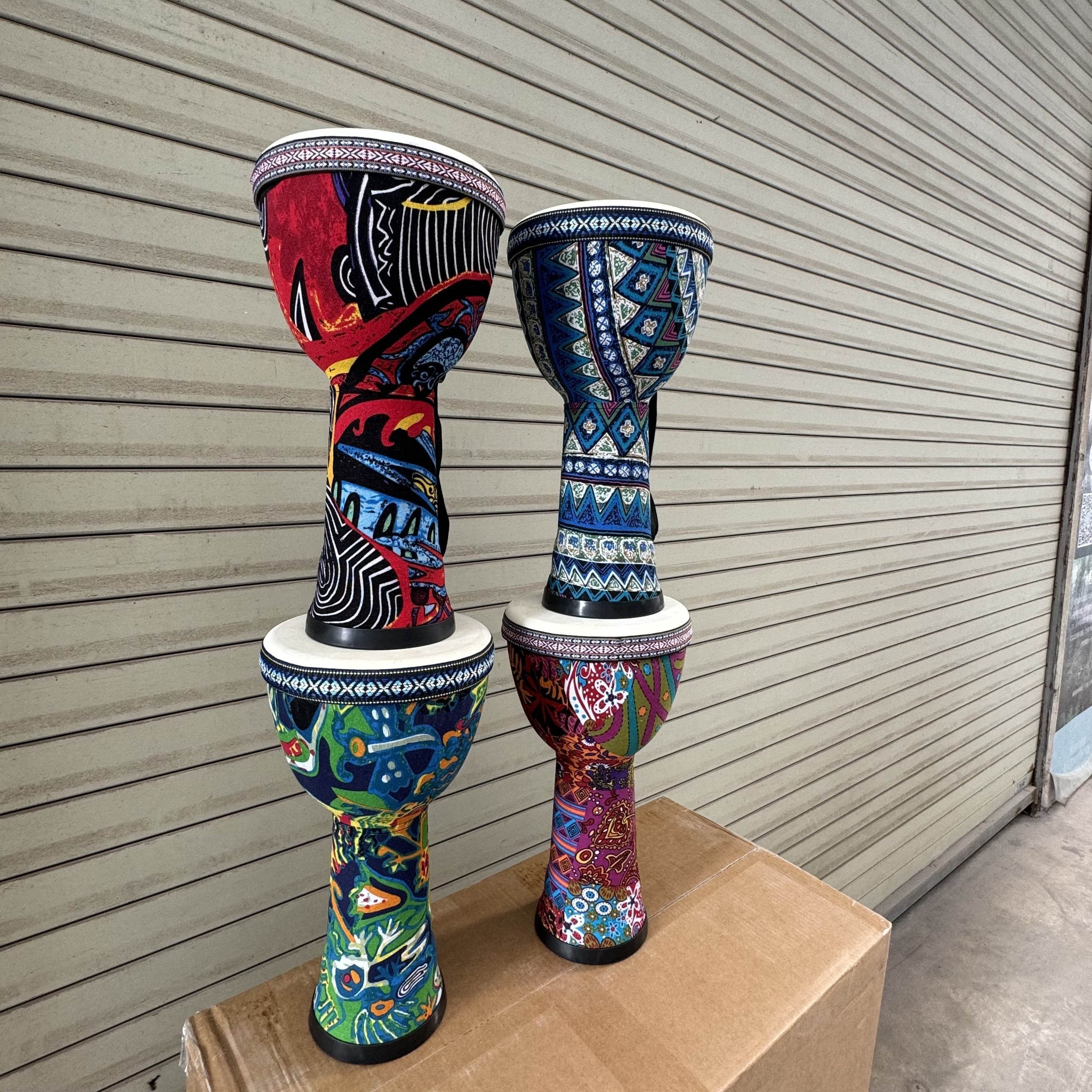 8-Inch African Hand Drum PVC Multicolor Percussion Instrument