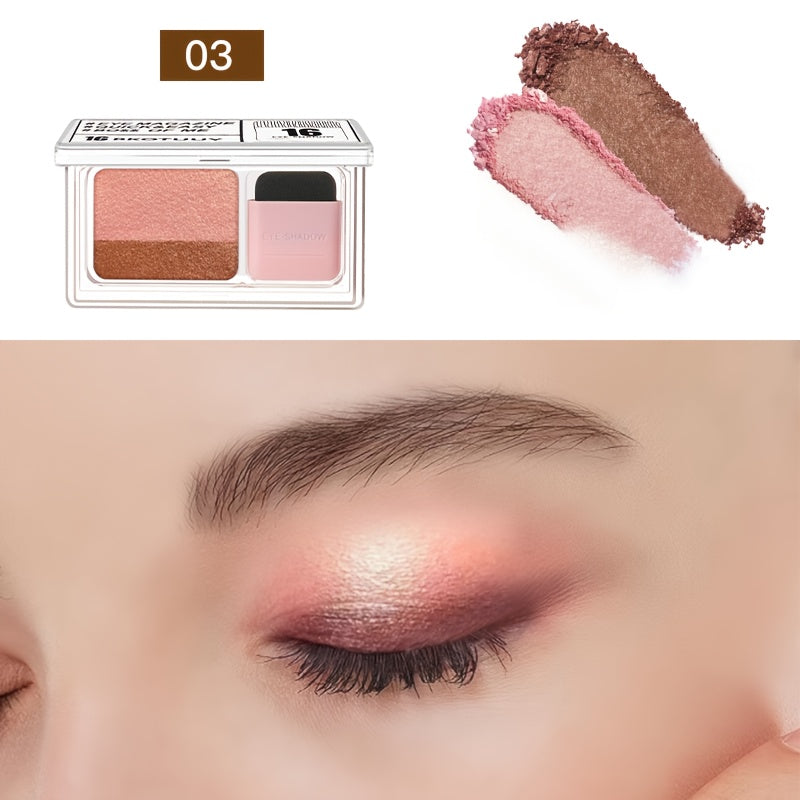 Paleta de sombras de ojos de hojalata para mujer color marrón dorado brillante a prueba de agua y fácil de maquillar