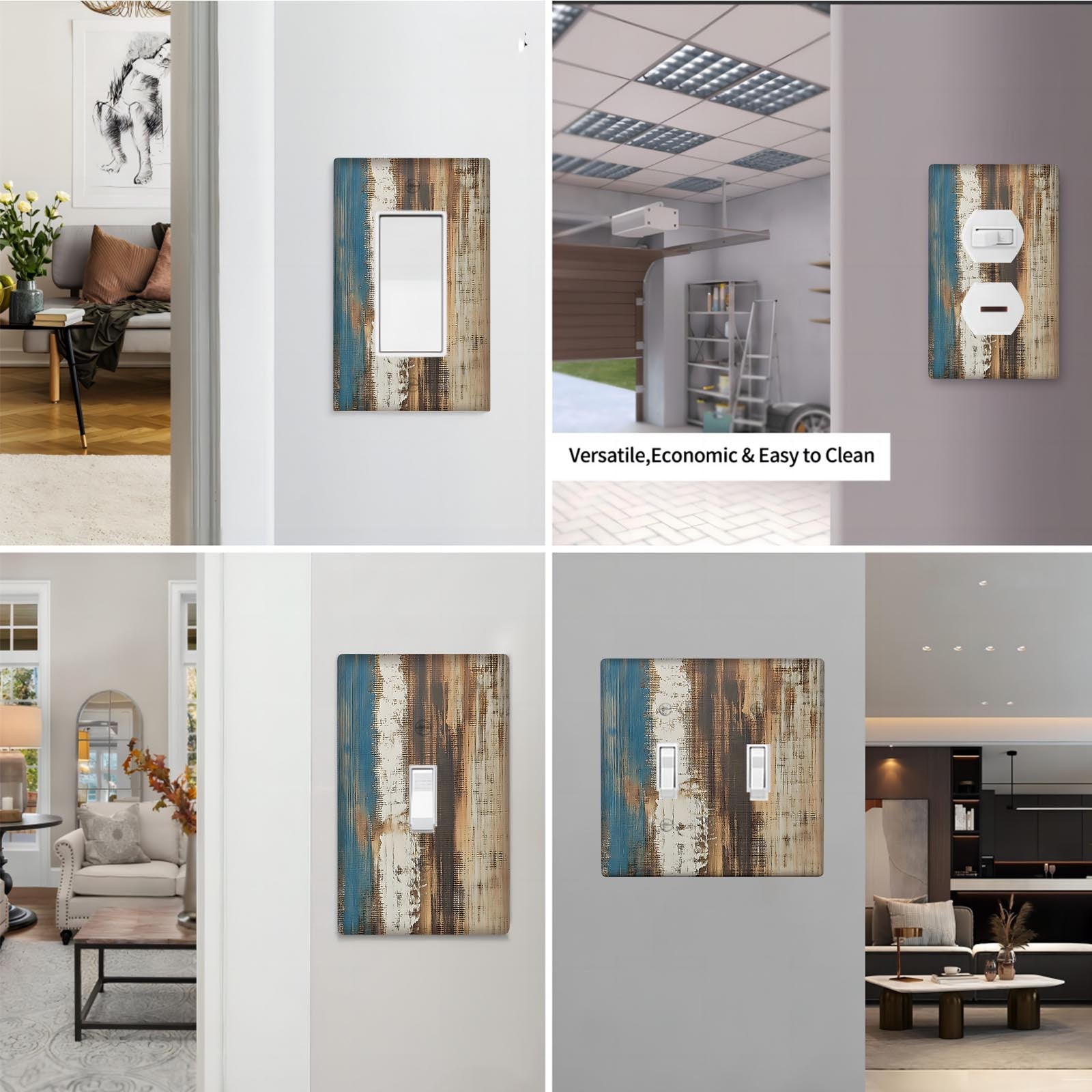 Rustik yotoqxona bezaklari uchun jigarrang yog'och devor kalit qopqog'i.