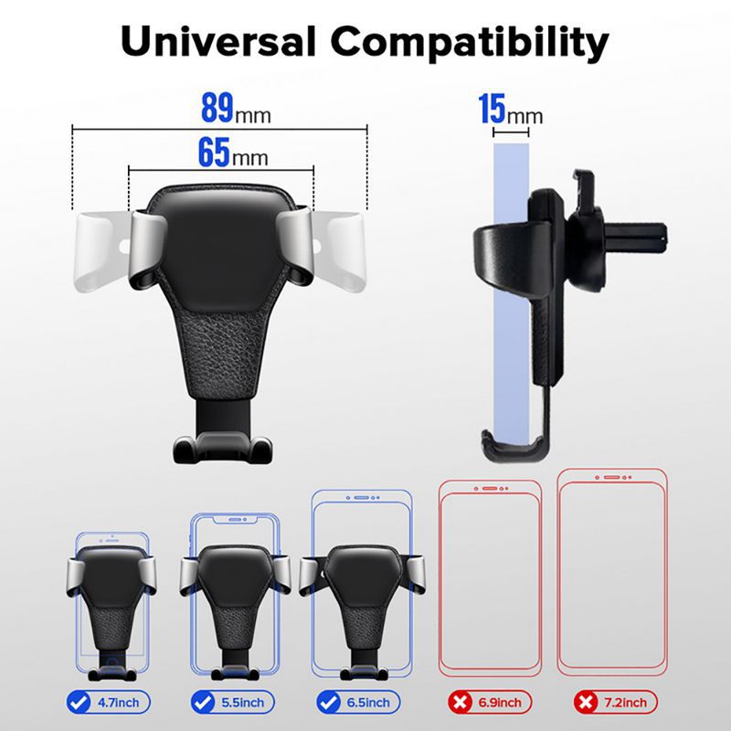 Universal Gravity Car Phone Holder Air Vent Mount for Smartphones