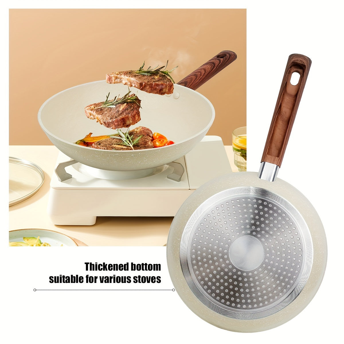 White 12-Piece Non-Stick Cookware Set for Induction and Open Flame Cooking