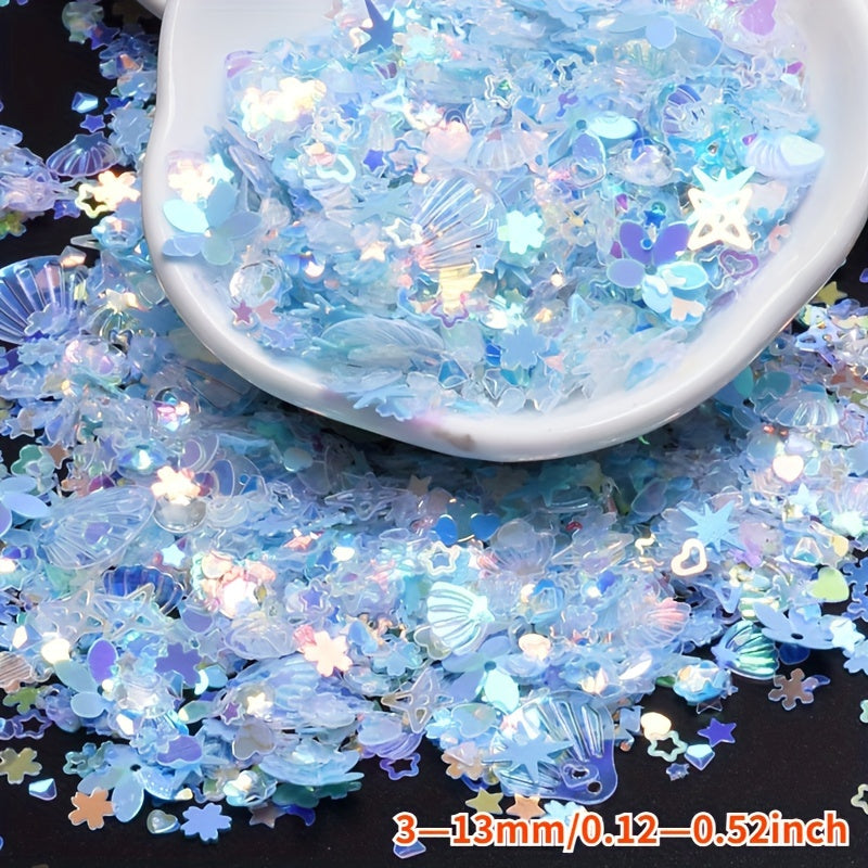 Ассорти блесток в форме ракушки 3-13 мм для одежды, сумок, обуви, украшений русалок
