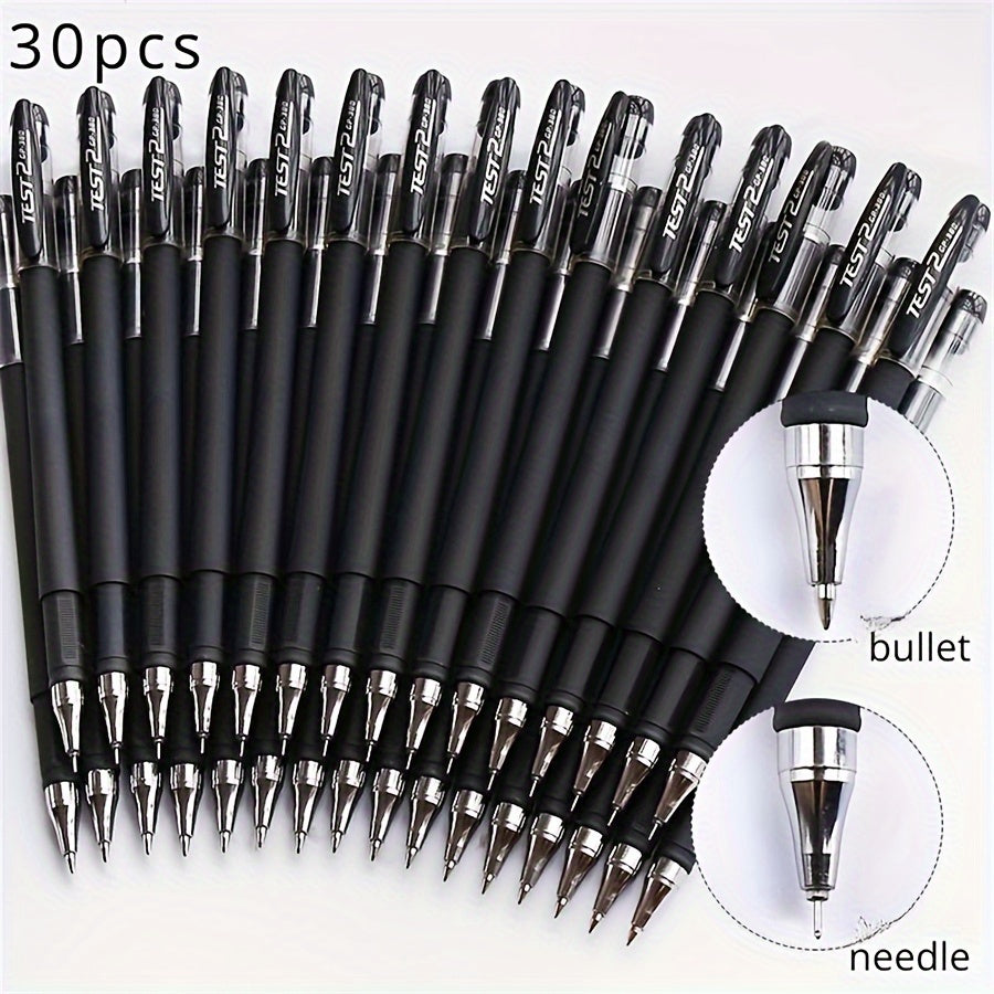 Set of 30 Fine Tip Gel and Ballpoint Pens with Screw Cap for Professionals and Students