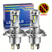 2pcs H4 LED Headlight Bulb CSP Fanless Canbus White High Low Beam for Car Motorcycle