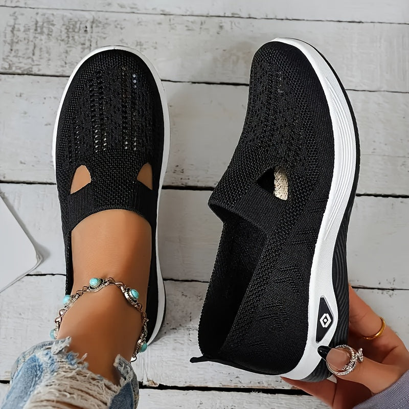 Women's Slip-On Ballet Flats Breathable Knit Casual Shoes