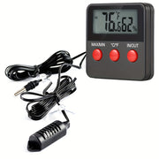Digital LCD Thermometer Hygrometer for Incubators and Outdoor Pets with External Probe