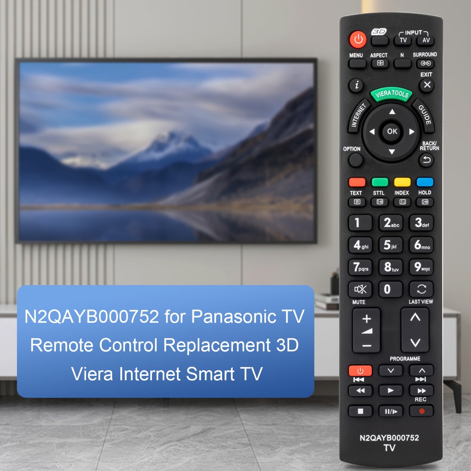 Universal TV Remote Control for 3D Viera Smart TVs Infrared Replacement