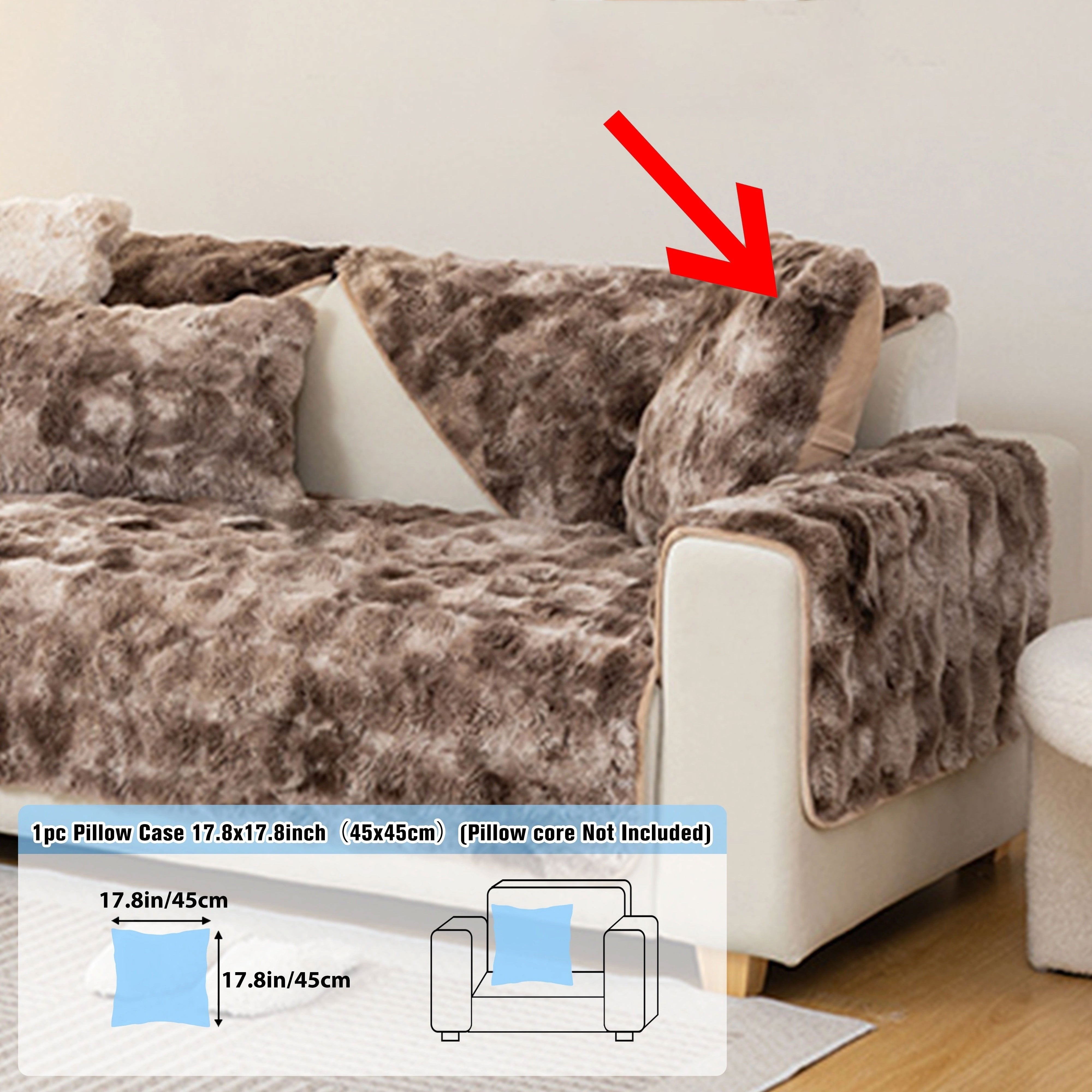 Плюшевое покрытие для дивана на зиму подходит для спальни, гостиной, офиса, домашнего декора