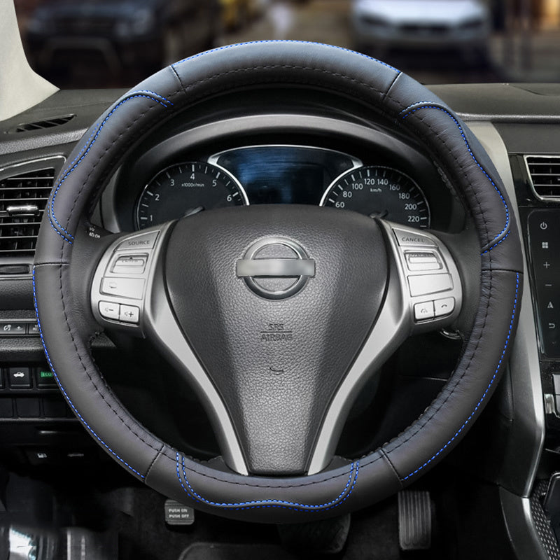 Universal Breathable Microfiber Leather Car Steering Wheel Cover Non-Slip Protector