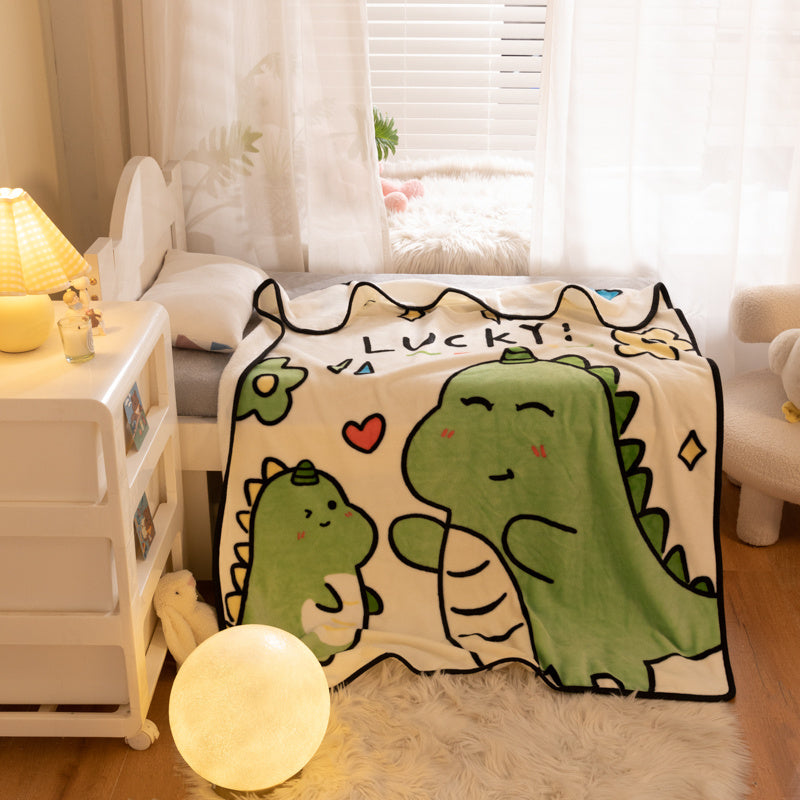 Kids Dinosaur Printed Flannel Blanket 100x140cm Plush Stroller Bedtime Gift