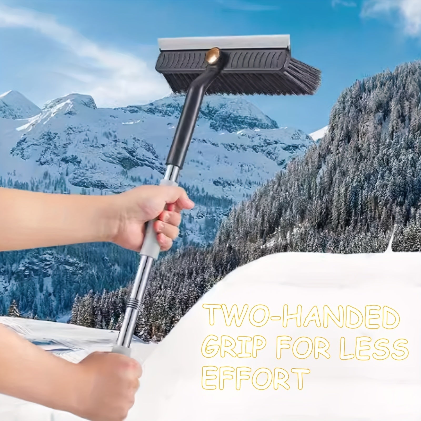 Avtomobil uchun qor choʻpigi, muz qirqish, teleskop tutqichi, 360° aylanadigan sochli qoplam