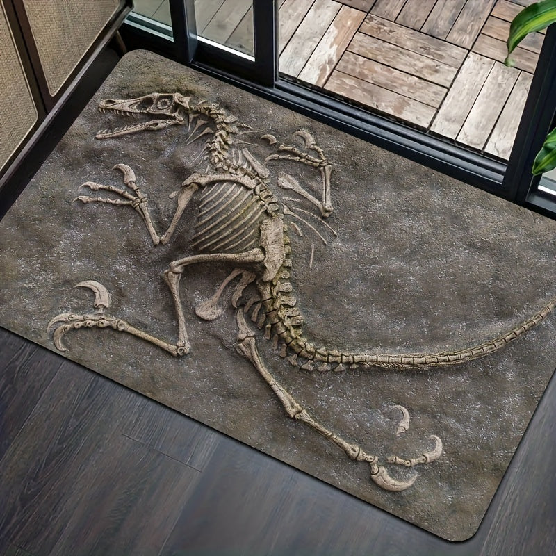 Dinosaur Fossil Area Rug Thick Soft Machine Washable Indoor Decor Mat