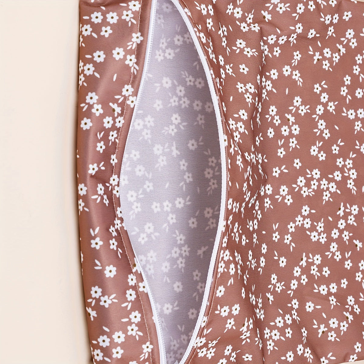 2 ta gullar va hayvonlar naqshidagi pampers sumkasi to'plami, shu jumladan portativ nam/quruq sumka va suv o'tkazmaydigan pampers sumkasi