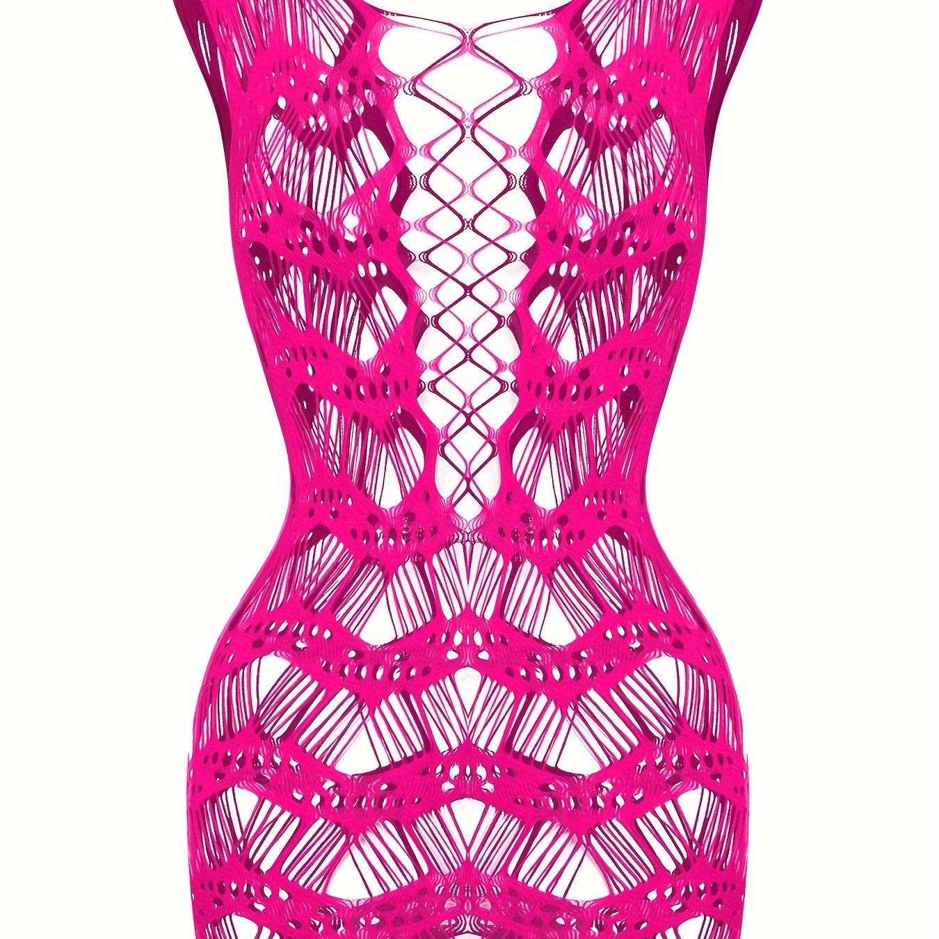 Women’s Sexy Lingerie Short Dress with Ripped Straps and Hollow Out Design