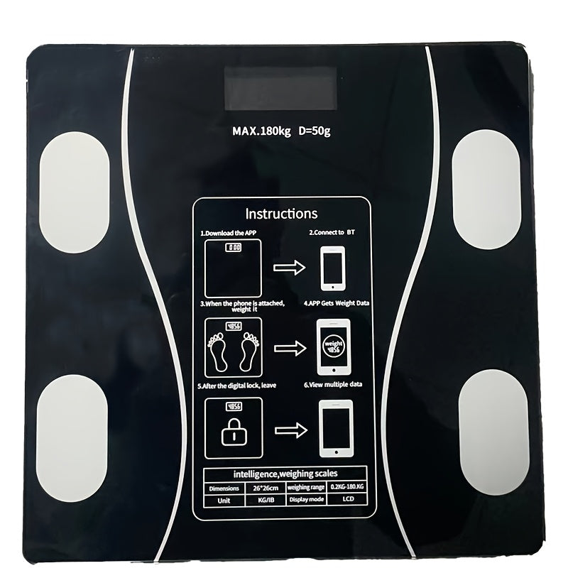 Wireless Smart Bathroom Scale with LCD Display for Accurate Weight Measurement for Home Use and Fitness Tracking