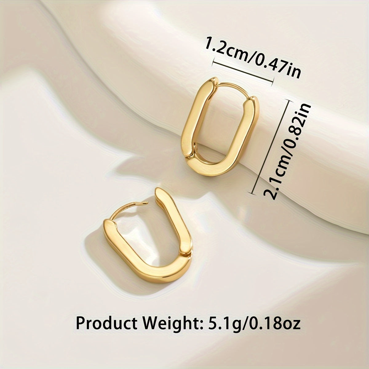 Women's Irregular Geometric Earrings 18K Gold Plated Zinc Alloy Stainless Steel Jewelry