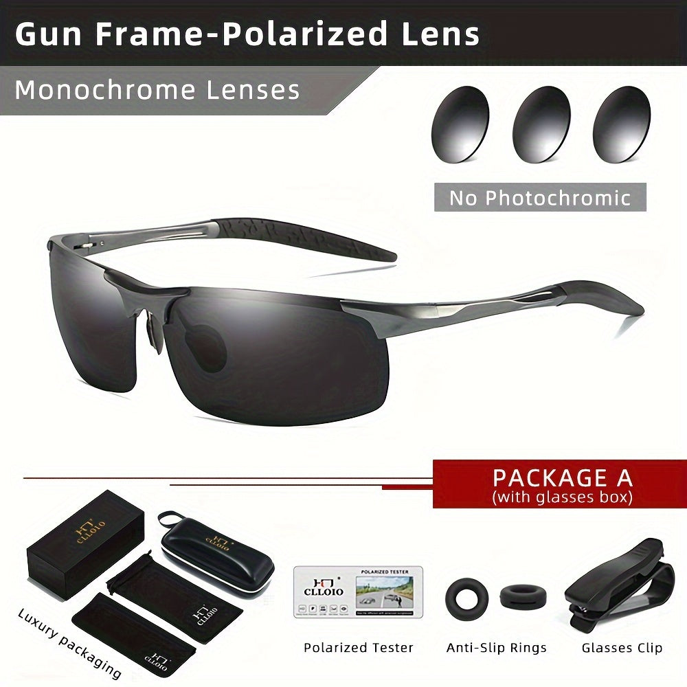 Aluminum Men's Photochromic Polarized Sunglasses for Driving UV400 Anti-Glare