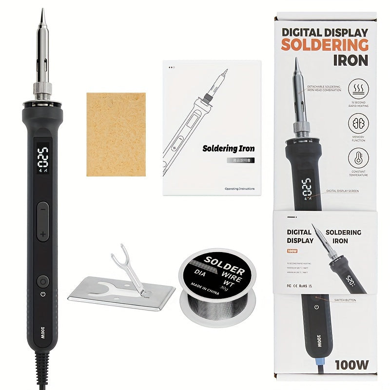 Набор из 4 цифровых паяльников с ЖК-дисплеем и регулируемой температурой 180-520°C для самостоятельных ремонтов