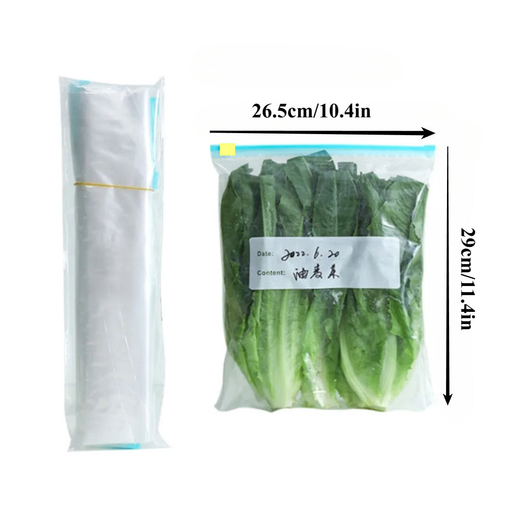 30pcs Reusable Thickened Sliding Lock Zipper Bags Food-Grade PE for Fresh-Keeping