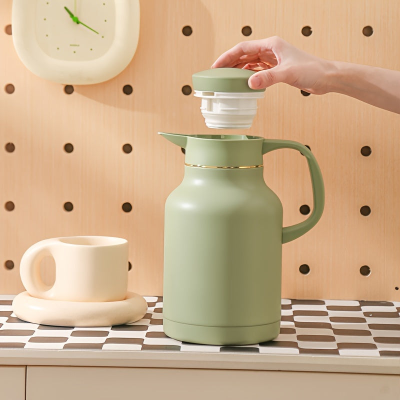 Термос для кофе с изоляцией на 59 унций из нержавеющей стали с двойными стенками для чая и воды