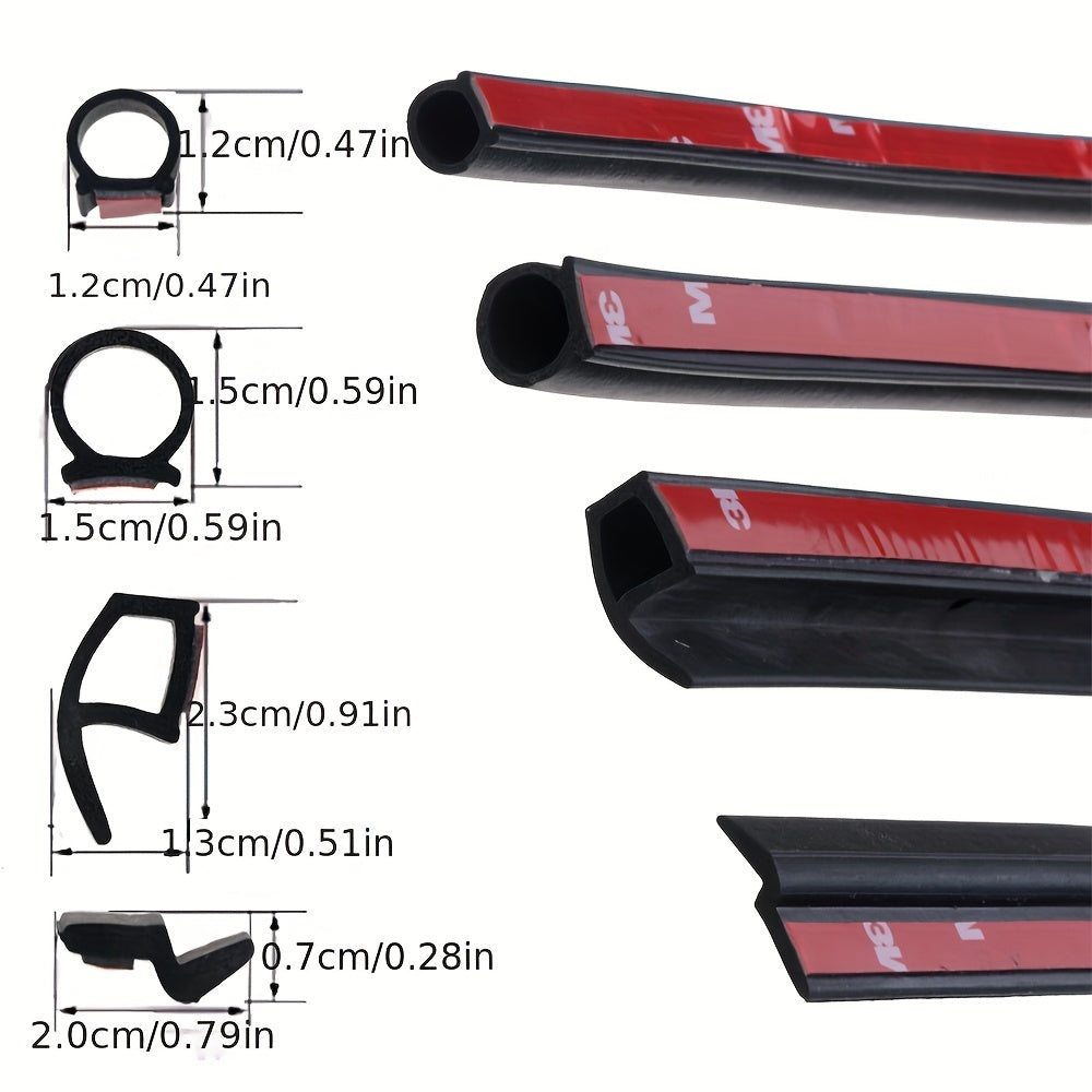Rubber Car Door Seal Strip 16.4FT Waterproof Noise Reduction Soundproofing